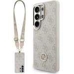 Guess Case 4G Big Rhinestone Triangle Strap Magsafe For Samsung Galaxy S26 Ultra Pink - (GUHMS26LP4G4DCSP)
