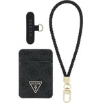 Guess Wallet + Hand Strap Set Triangle Magsafe Black - (GUBPWMWSP4GTK)