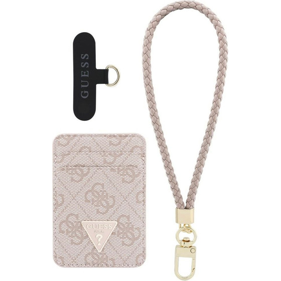 Guess Wallet + Hand Strap Set Triangle Magsafe Pink - (GUBPWMWSP4GTP)