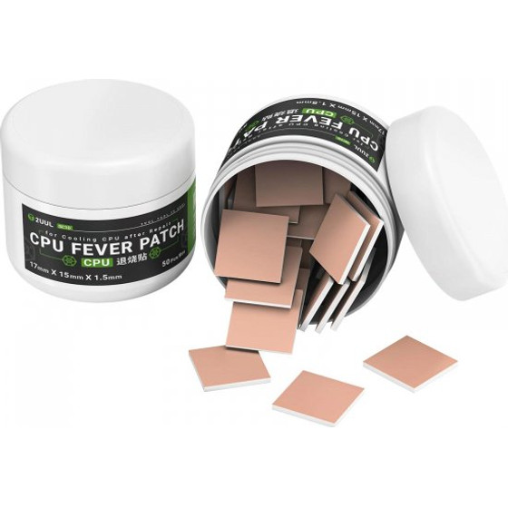 2UUL CPU Fever Patch SC09, 7mm x 15mm x 1.5mm, 50-Pack