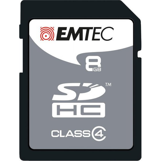 Emtec SDHC Memory Card EliteSilver, 8Gb, Class 4 - (ECMSD8GHC4)