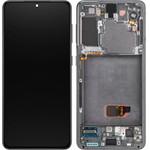 Samsung LCD Display Module for Galaxy S21 5G G991, w/o Camera, Grey - (GH82-27256A, GH82-27255A, GH82-27257A, GH82-24741A)