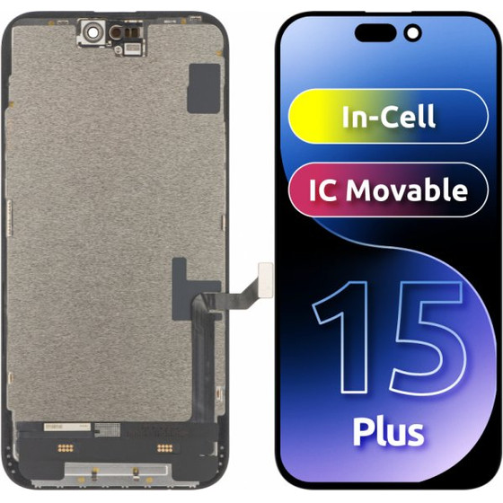 ZY LCD Display Module for Apple iPhone 15 Plus, In-Cell IC Version, Black