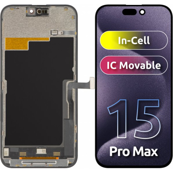 ZY LCD Display Module for Apple iPhone 15 Pro Max, In-Cell IC Version, Black