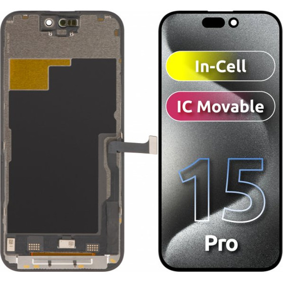 ZY LCD Display Module for Apple iPhone 15 Pro, In-Cell IC Version, Black