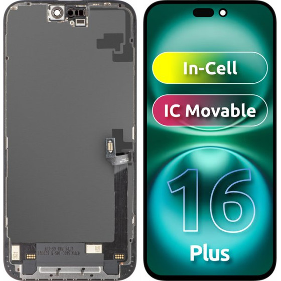 ZY LCD Display Module for Apple iPhone 16 Plus, In-Cell IC Version, Black