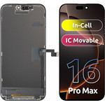 ZY LCD Display Module for Apple iPhone 16 Pro Max, In-Cell IC Version, Black