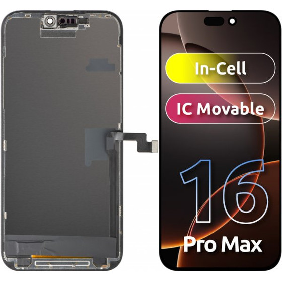 ZY LCD Display Module for Apple iPhone 16 Pro Max, In-Cell IC Version, Black