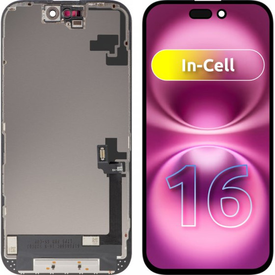 ZY LCD Display Module for Apple iPhone 16, In-Cell Version, Black