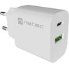 Natec Wall Charger Ribera 1X USB-A + 1X USB-C 20W White - (NUC-2396)