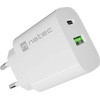 Natec Wall Charger Ribera 1X USB-A + 1X USB-C 20W White - (NUC-2396)
