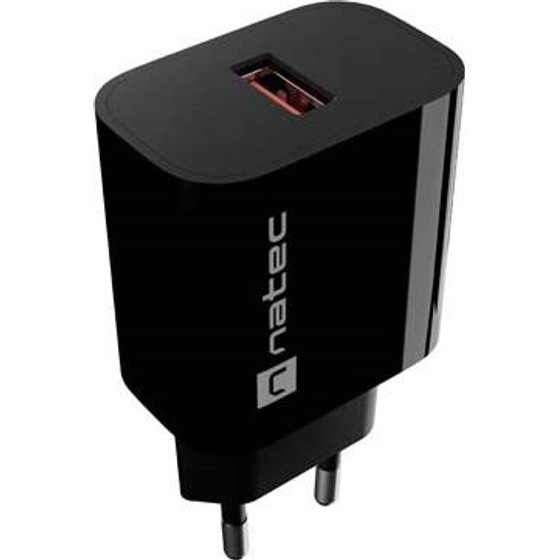 Natec Wall Charger Ribera 1X USB-A 18W Black - (NUC-2393)