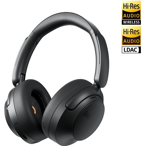 QCY H3S Headphones Black - Type-C & Bluetooth 6.0 ANC iOS/Android Call Noise Cancelling Heasdet 102h - (QCY-H3S Black)