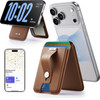 ESR - Geo HaloLock Wallet Stand - MagSafe, Vegan Leather, All in One Pocket, Holds 1-5 Cards - Caramel Brown - (2K6091062)