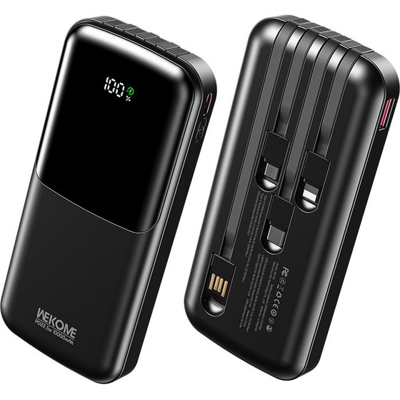 WK Power Bank 10000mAh PD 22,5W WP-65 2 ������, �� ������� USB-C/Lightning/Micro/USB ����� - (WP-65 Black)