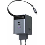 UGREEN ��������� ������� GaN PD 100W X616 65828 3 ������, �� ������� USB-C 100W ���� - (X616/65828)