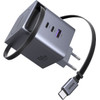UGREEN ��������� ������� GaN PD 100W X616 65828 3 ������, �� ������� USB-C 100W ���� - (X616/65828)
