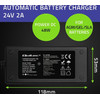 QOLTEC Automatic Charger For Agm Gel Std Batteries | 24V Charger | 2A | 48W | Led | 1.8m Cable - (52665)