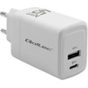 QOLTEC Gan 45W charger| 5-20V | 1.5-3A | 1 x USB-C Pd | 1x Usb Qc 3.0 | White - (51825)