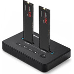 QOLTEC M.2 Nvme Ssd Docking Station | Pcie | USB-C | 20 Gb/s | Dual 2 x 8TB | Offline Cloning - (52366)