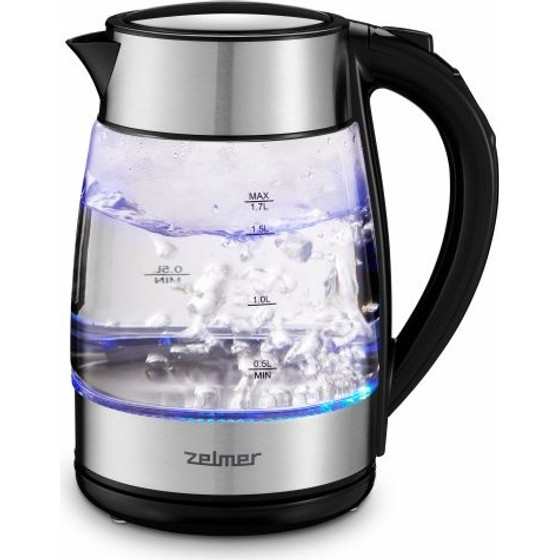 Zelmer Electric Kettle 1.7 L 2200 W Black, Transparent - (ZCK8026)