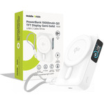 Mobile Origin 10000 Mah Qi2 Tft Display Semi-Solid Powerbank PB19 - USB-C Cable White - (MO-TDS-PB19-WHT)
