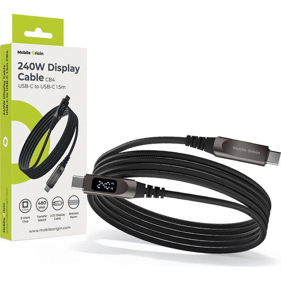 Mobile Origin 240W Display Cable USB-C To USB-C 1.5m CB4 - (MO-240WDC-CB4)