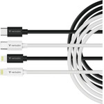 Verbatim Kable Sync & Charge USC-C Do Lightning Essentials 27W Czarny / Bialy 2szt. - (32392)