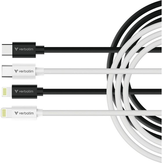 Verbatim Kable Sync & Charge USC-C Do Lightning Essentials 27W Czarny / Bialy 2szt. - (32392)