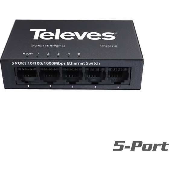 Televes 768110 Ethernet Switch 5-Port Gigabit unmanaged