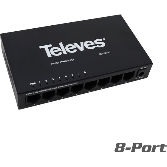 Televes 768111 Ethernet Switch 8-Port Gigabit unmanaged