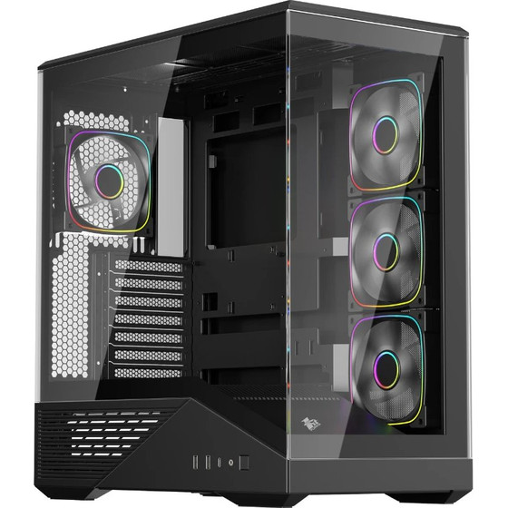 1sTplayer Case Atx - GM7 Black - 4 x 120 Mm A-Rgb Fans included, USB-C - (GM7-BK-3FN7R-1FN7)