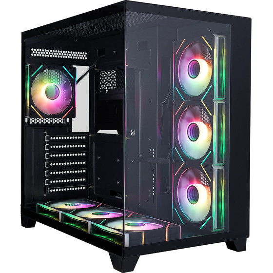 1sTplayer Case Atx - Megaview MV8 Black - 7 x 120 Mm A-Rgb Fans Included - (MV8-TP-BK-6FC7R-1FC7)