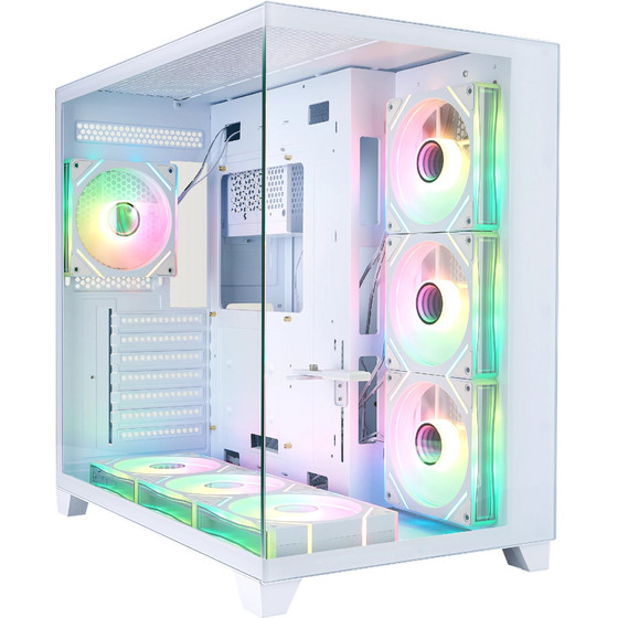 1sTplayer Case Atx - Megaview MV8 White - 7 x 120 Mm A-Rgb Fans Included - (MV8-TP-WH-6FC7R-1FC7)