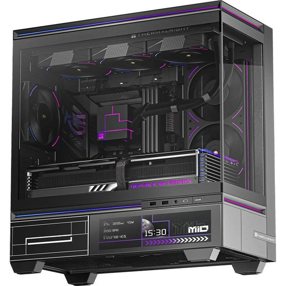 Thermalright Case Matx - TL-M10 Vision Black - 9.16 Inch Lcd Display, USB-C - (TL-M10-VISION-BK)