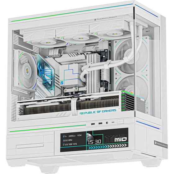 Thermalright Case Matx - TL-M10 Vision White - 4 x 120 Mm Argb included, 9.16 Inch Lcd Display, USB-C - (TL-M10-VISION-WH-FAN4-M)