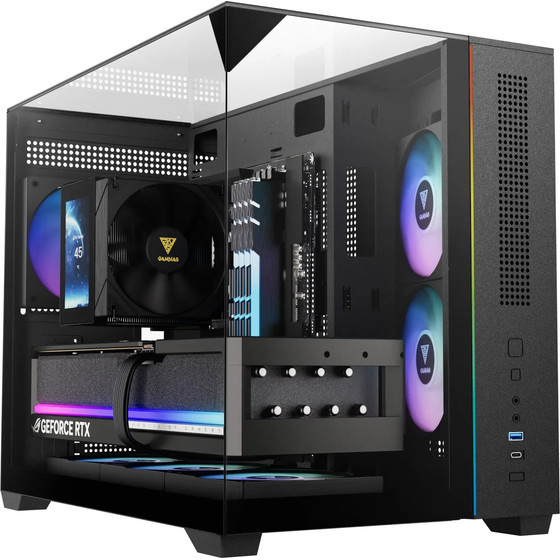 Gamdias Case Matx - Atlas M3M - A-RGB, USB-C - (GAMDIAS-ATLAS-M3M-BK)