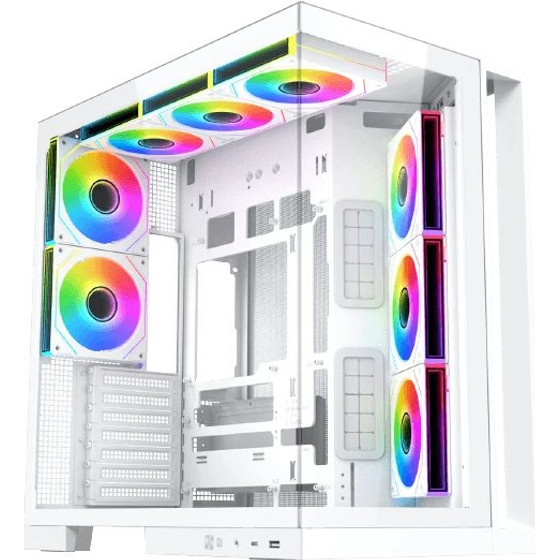Xigmatek Case Atx - Aqua 7 Arctic - 8 Argb Fans, USB-C - (EN49033)