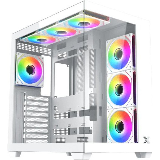 Xigmatek Case Atx - Aqua V Air Arctic (H23A) - 7 Argb Fans - (EN48777)