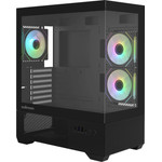 Zalman Case Atx - Chronix Black V2 - 3 x 120 Mm A-RGB, USB-C, Tempered Glass - (ZM-CHRONIX-V2-BLACK)
