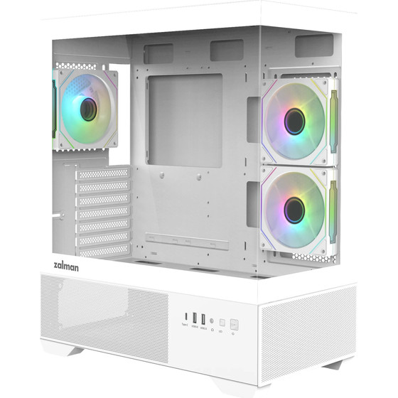 Zalman Case Atx - Chronix White V2 - 3 x 120 Mm A-RGB, USB-C, Tempered Glass - (CHRONIX-V2-WHITE)