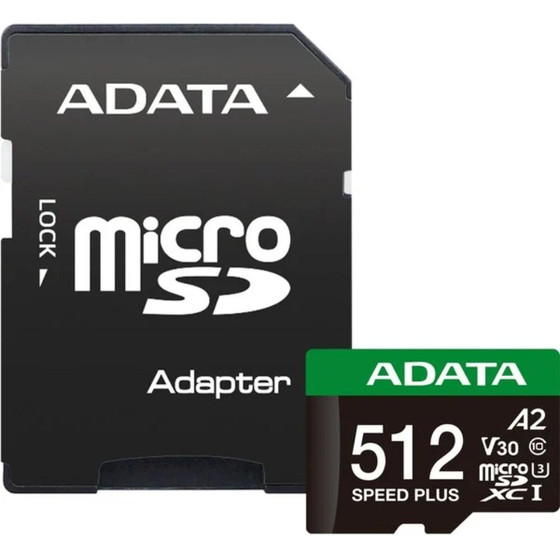 Adata Msd Speed+ 512G UHS1 U3 V30 A2 180/160MB/s+Adap - (UD512GUI3V30A2SP-RA1)