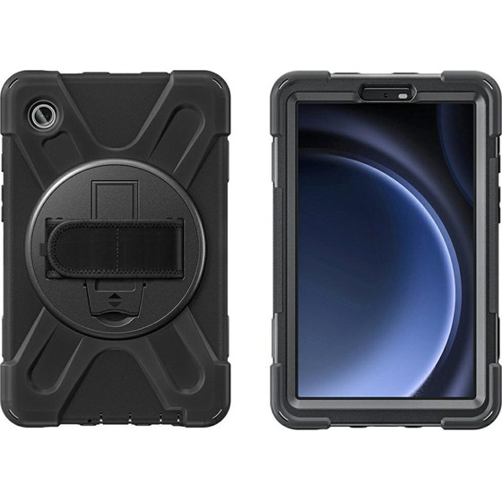 4sMarts Armored Case With Handle Rugged Case Grip For Samsung Galaxy Tab A9 Black - (540406)
