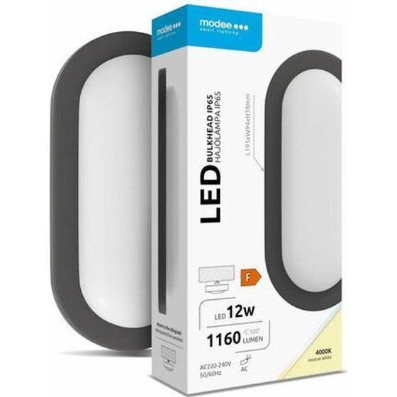 Modee Led ��������� ������ 12W 4000K IP65 1160lm ����� Erp - (ML-BH4000K12WO-B)