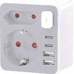 Technik Professional ����� ��������� 2 ������ 2xUSB-C & 2xUSB-A �� �������� - (TPA34)