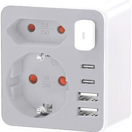 Technik Professional ����� ��������� 2 ������ 2xUSB-C & 2xUSB-A �� �������� - (TPA34)