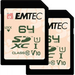Emtec Sdxc Memory Card Rugged Outdoor, 64Gb, Class 10 / UHS-1 U1, 2-Pack - (ECMSD64GXCU1ORP2)