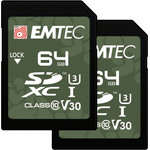 Emtec Sdxc Memory Card Rugged Outdoor, 64Gb, Class 10 / UHS-1 U3, 2-Pack - (ECMSD64GXCU3ORP)