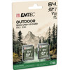 Emtec Sdxc Memory Card Rugged Outdoor, 64Gb, Class 10 / UHS-1 U3, 2-Pack - (ECMSD64GXCU3ORP)