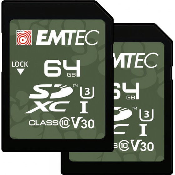 Emtec Sdxc Memory Card Rugged Outdoor, 64Gb, Class 10 / UHS-1 U3, 2-Pack - (ECMSD64GXCU3ORP)